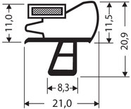 Uszczelka PCV wciskana z magnesem JPC-136